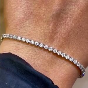3mm Solid 14K White Gold Tennis Bracelet 7” inches